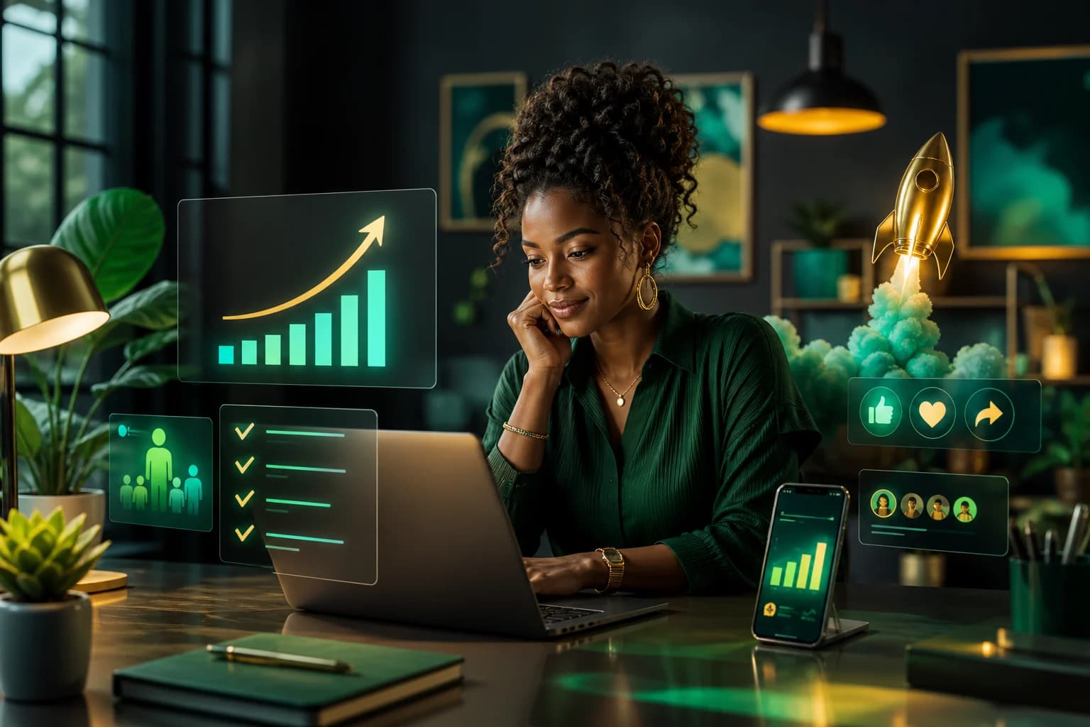 Business owner planning a task advertising campaign
