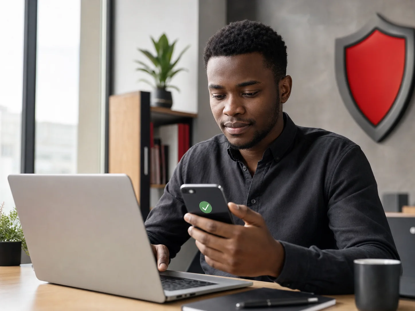 Member completing a secure verification on a phone